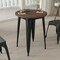 Merrick Lane 24" Round Metal Indoor Table with Galvanized Steel Frame and Rustic Wood Top
